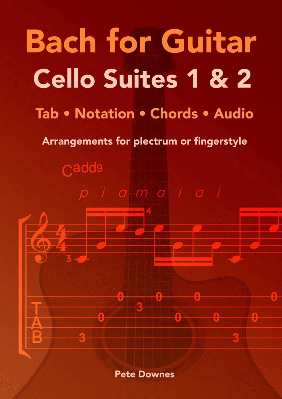 Bach for Guitar: Cello Suites 1 and 2 BWV 1007 and BWV 1008 Cello scores gallery preview page 1