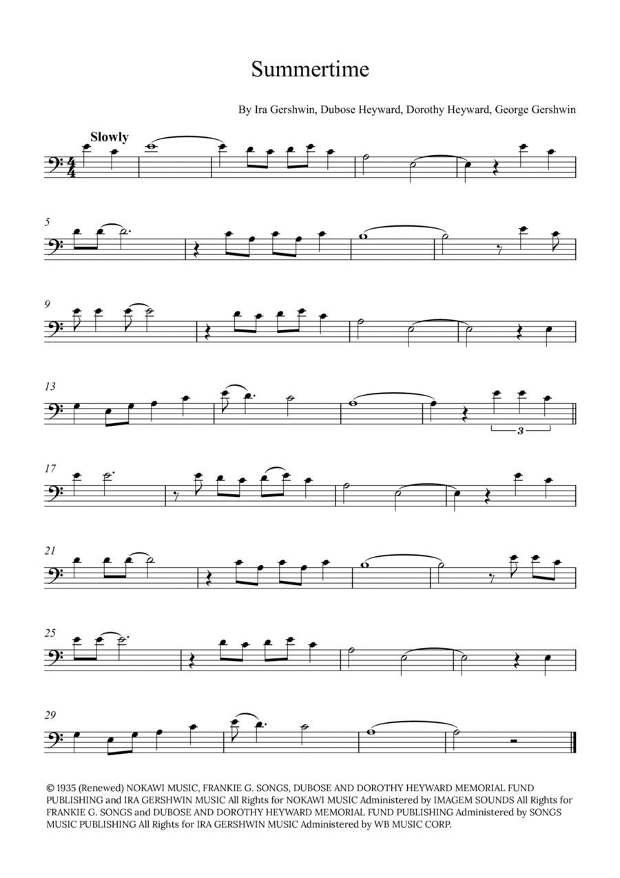 Summertime Bassoon Solo scores gallery preview page 1