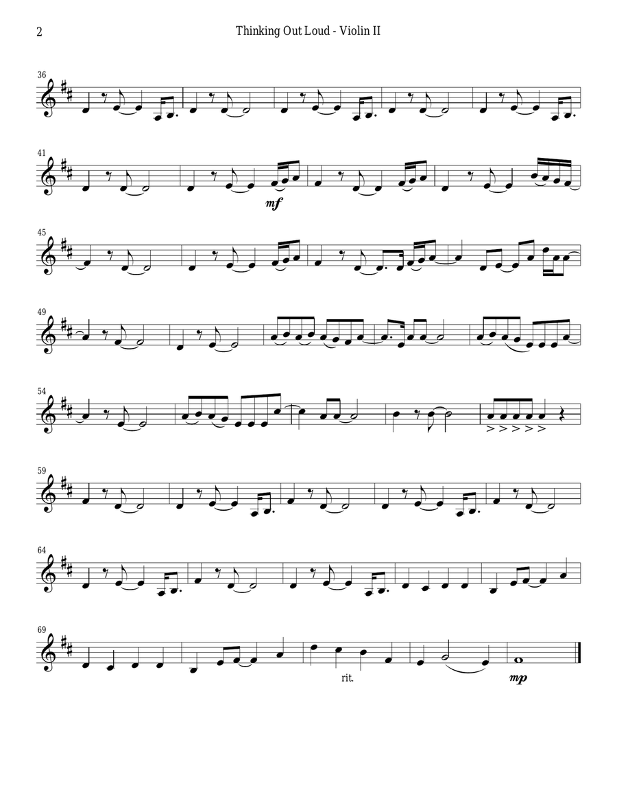 Thinking Out Loud Thinking Out Loud String Quartet scores gallery preview page 4