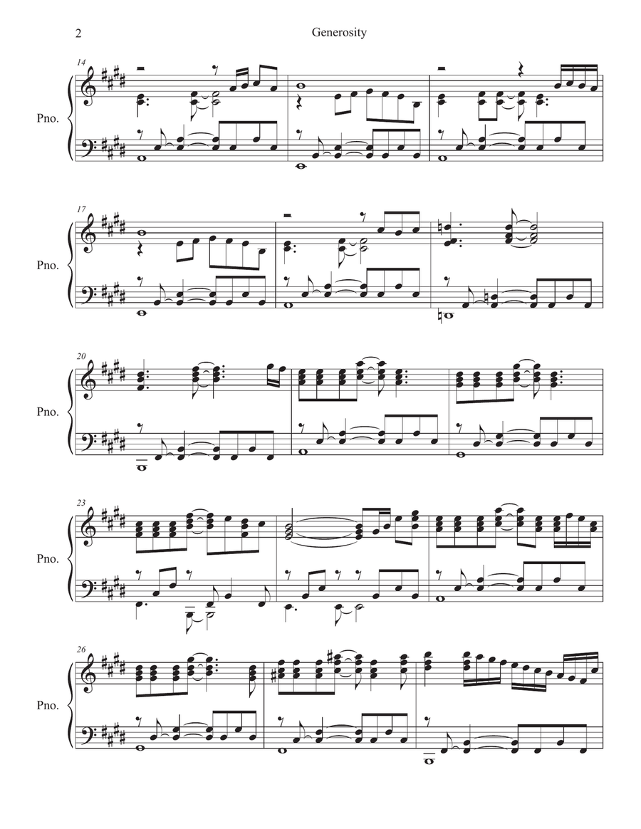 Generosity (Piano solo)