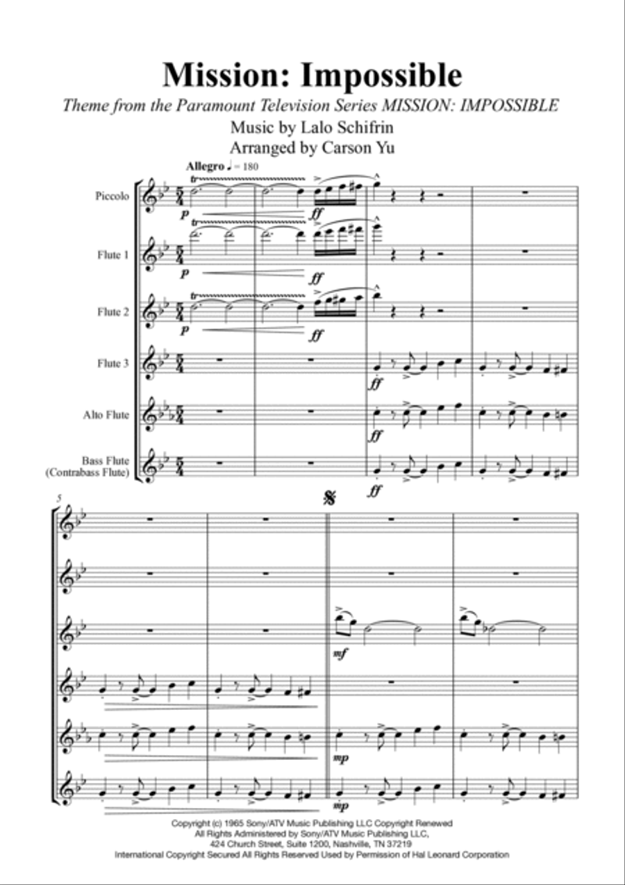 Mission: Impossible Theme (mission Accomplished) Small Ensemble scores gallery preview page 4