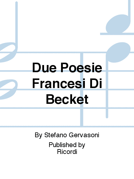 Due Poesie Francesi Di Becket