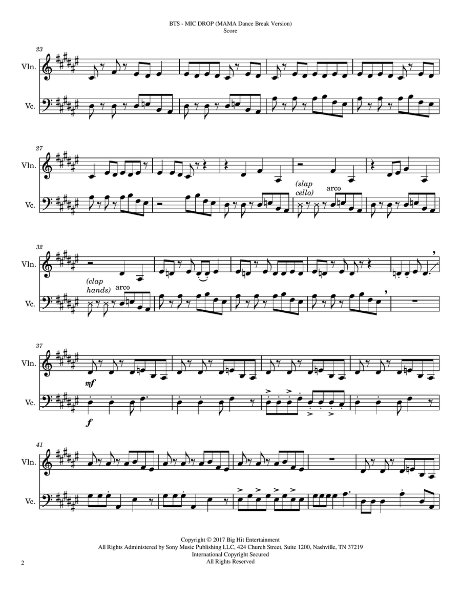 Mic Drop String Duet scores gallery preview page 2