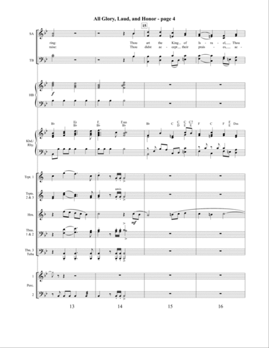 All Glory, Laud, and Honor 4-Part scores gallery preview page 5