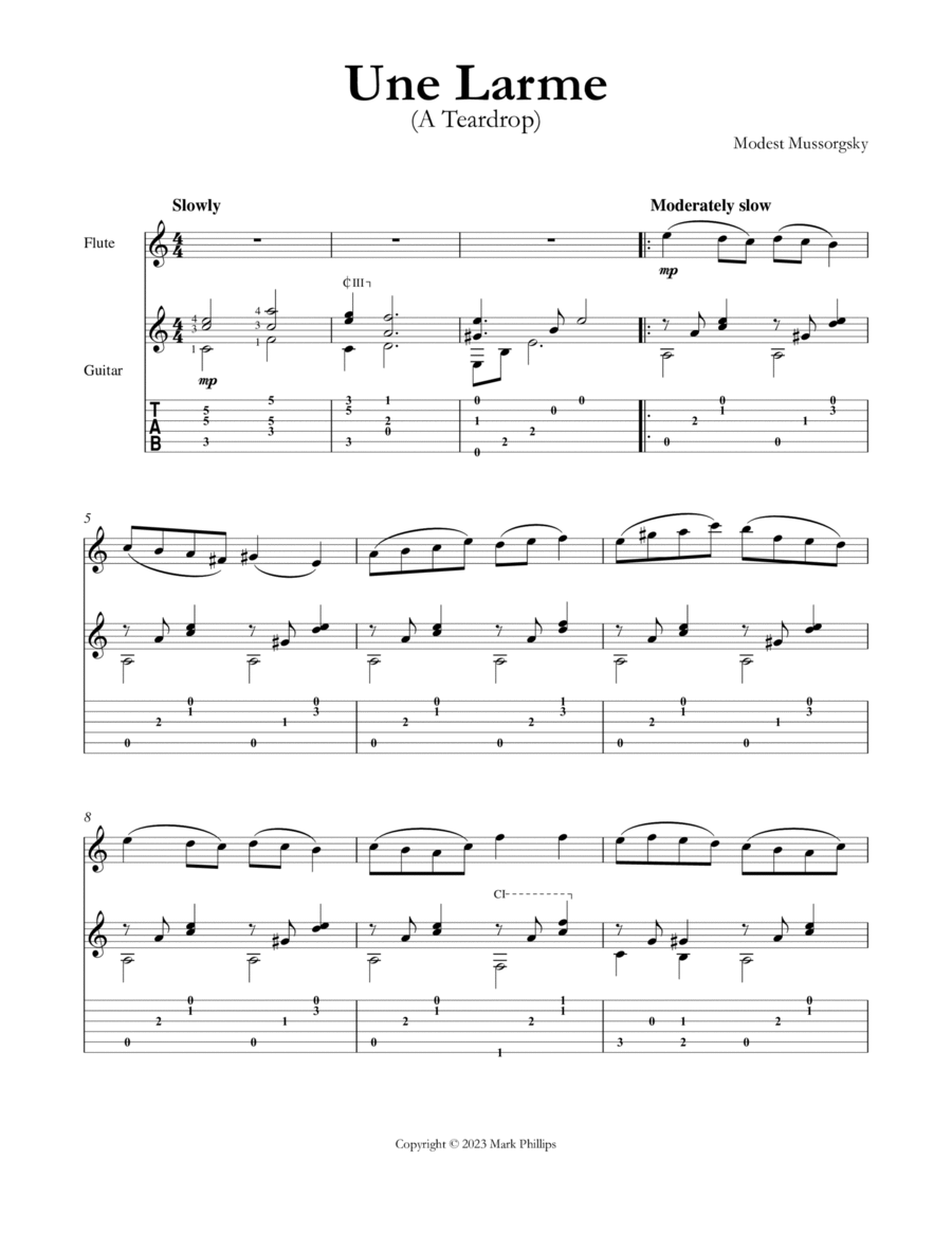 Une Larme Flute scores gallery preview page 1