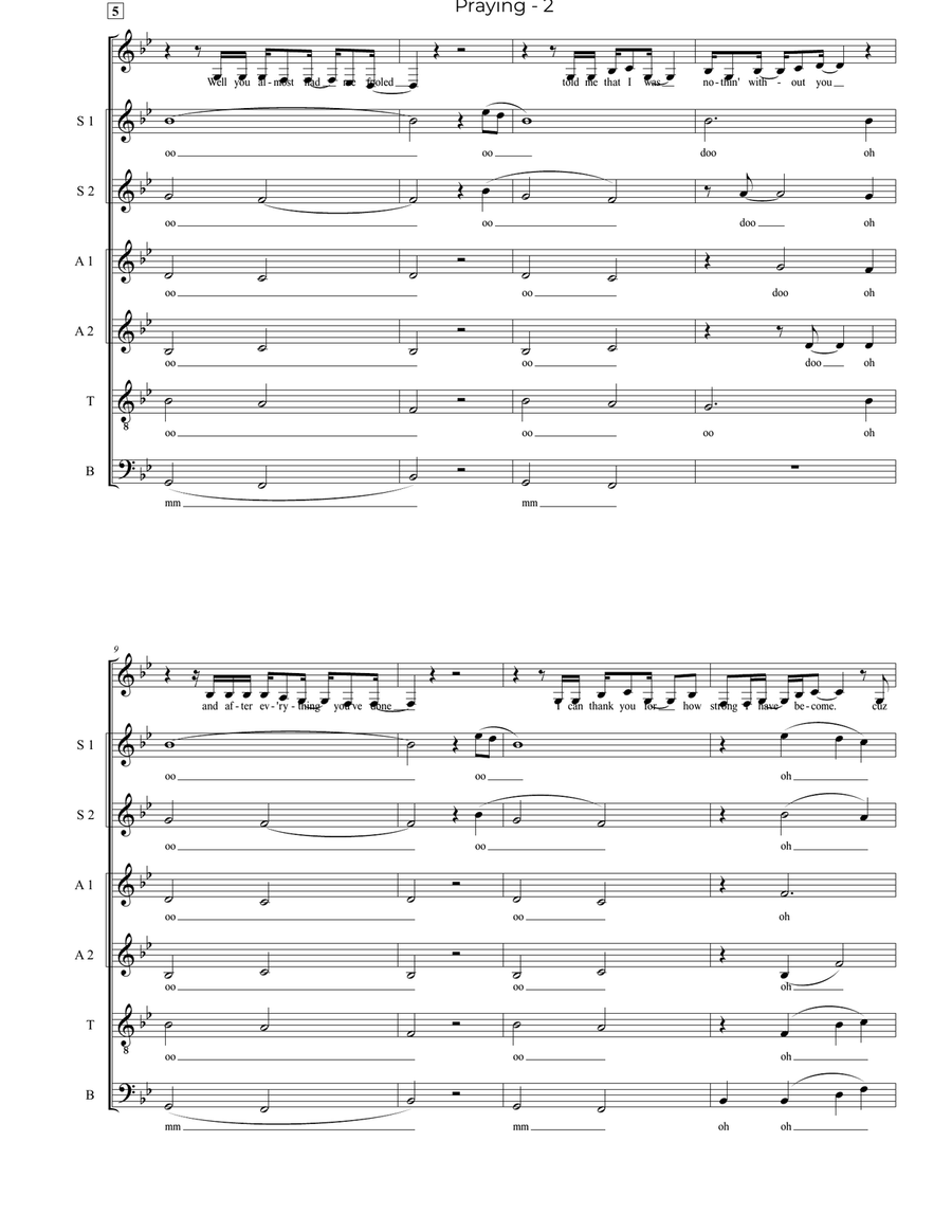 Praying 4-Part scores gallery preview page 2