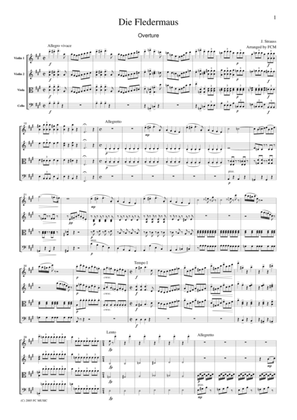 J.Strauss Die Fledermaus (The Bat) Overture, for string quartet, CS107