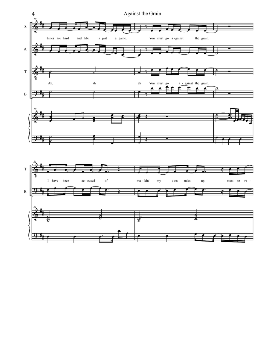 Against The Grain 4-Part scores gallery preview page 4