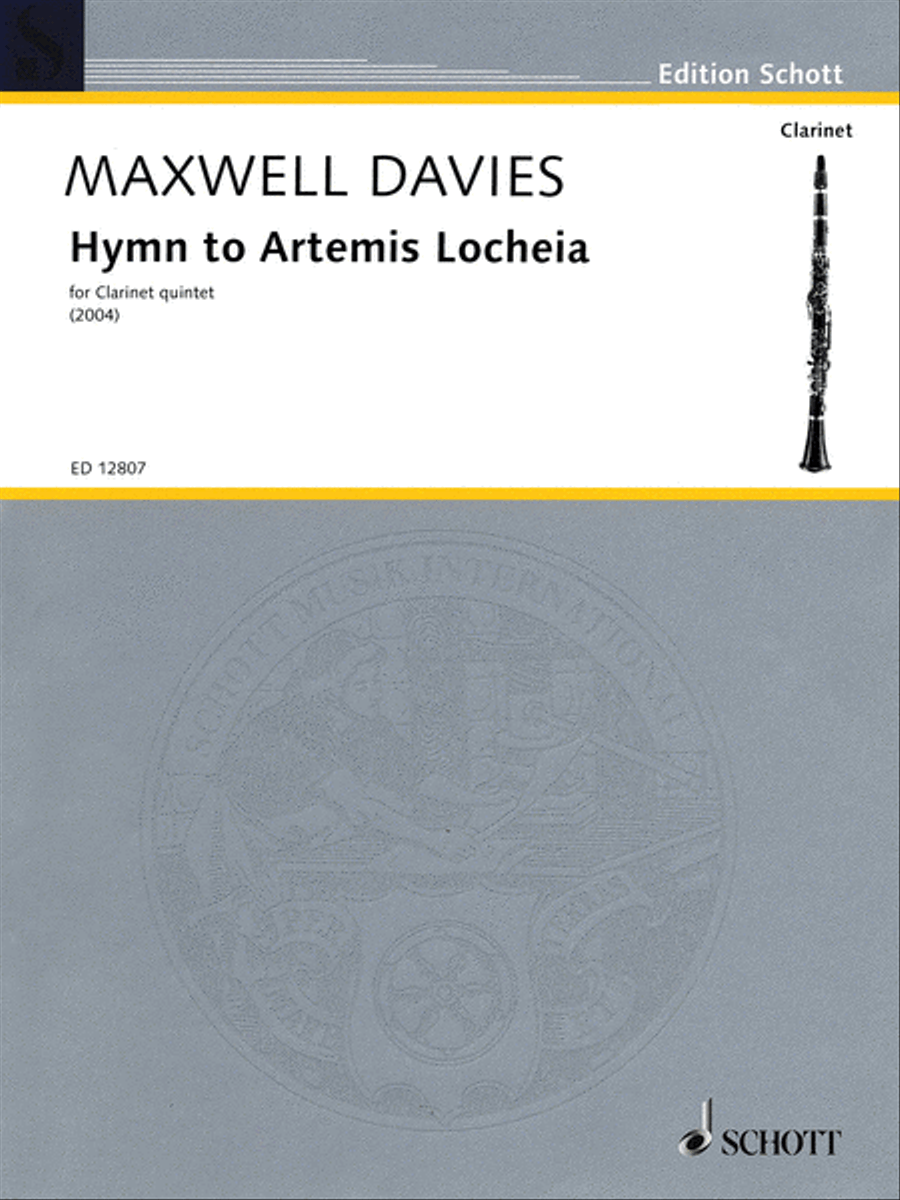 Hymn to Artemis Locheia Hymn to Artemis Locheia Clarinet scores gallery preview page 1
