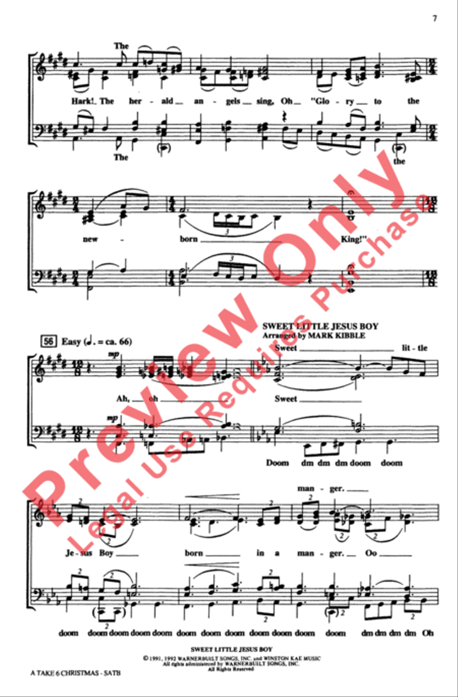 Take 6 Christmas 4-Part scores gallery preview page 7
