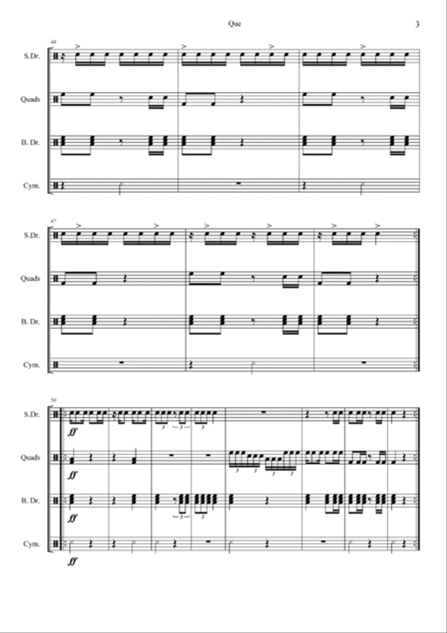 Que Drum Set scores gallery preview page 4