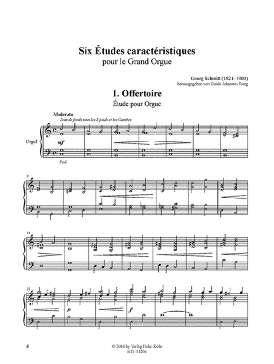 Six Études caractéristiques (aus dem Anhang der "Nouvelle Méthode élémentaire et progressive d'Orgue et d'Harmonium")