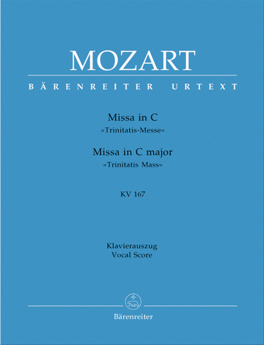 Missa C major, KV 167 'Trinity Sunday Mass' 4-Part scores gallery preview page 1