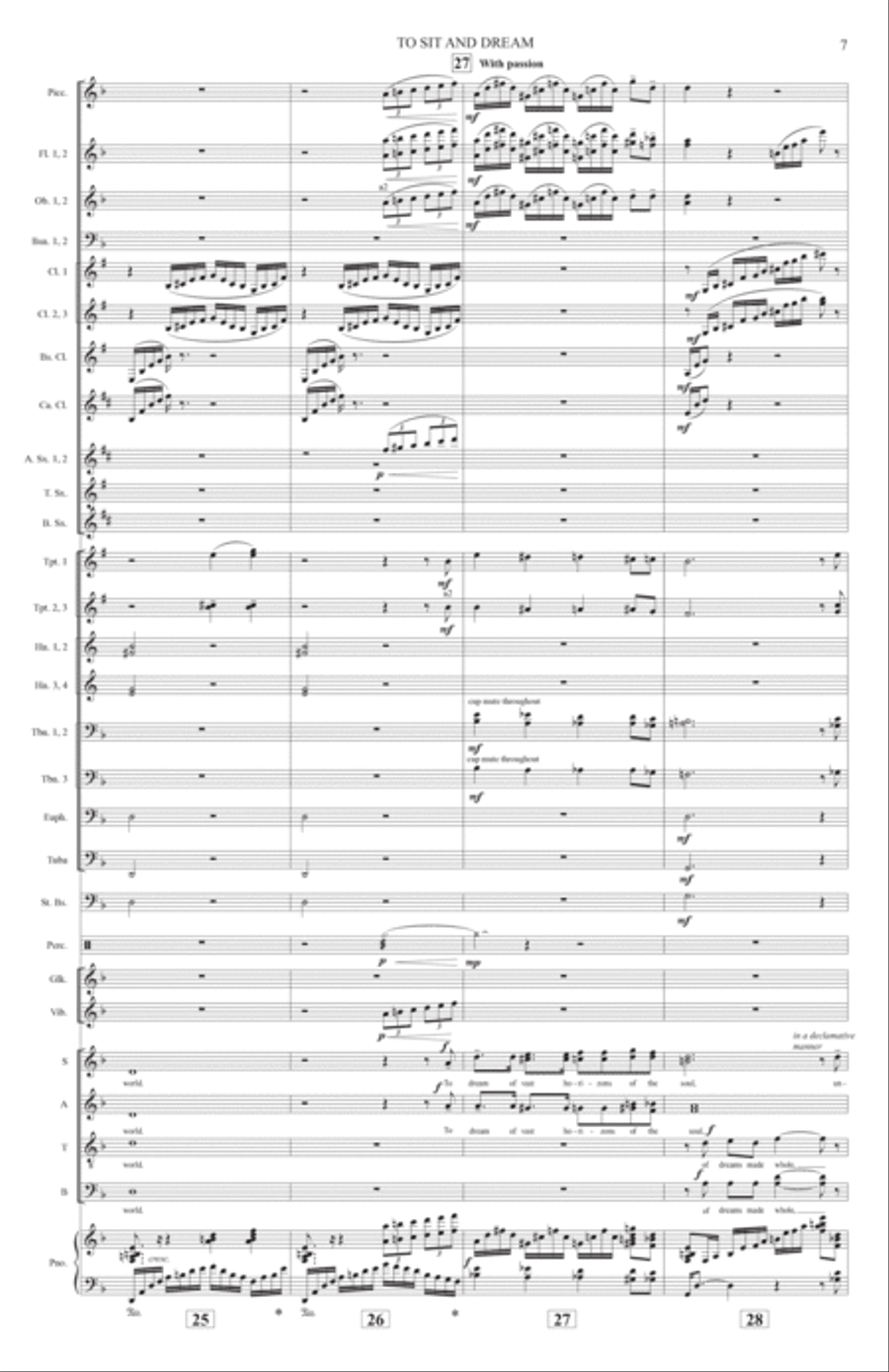To Sit And Dream (Band Accompaniment) - Full Score Choir scores gallery preview page 7
