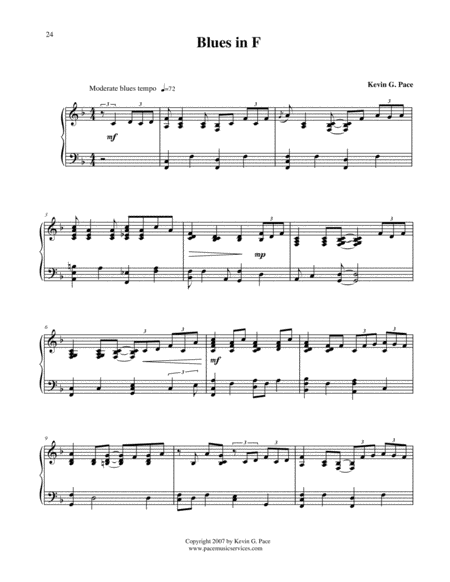 Blues in F - original piano solo from Pianistic Creations book 2 image number null