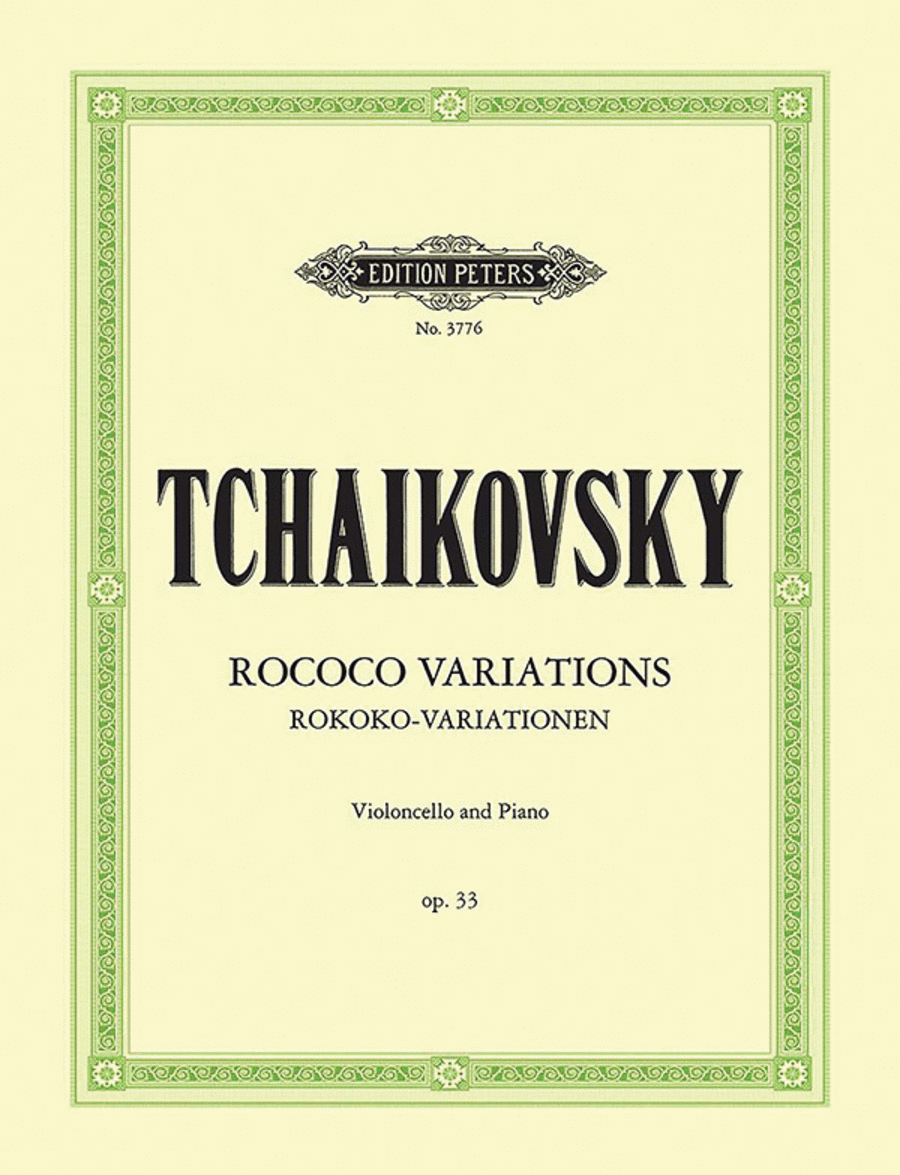 Variations on a Rococo Theme Op. 33 (Edition for Cello and Piano) Piano Accompaniment scores gallery preview page 1