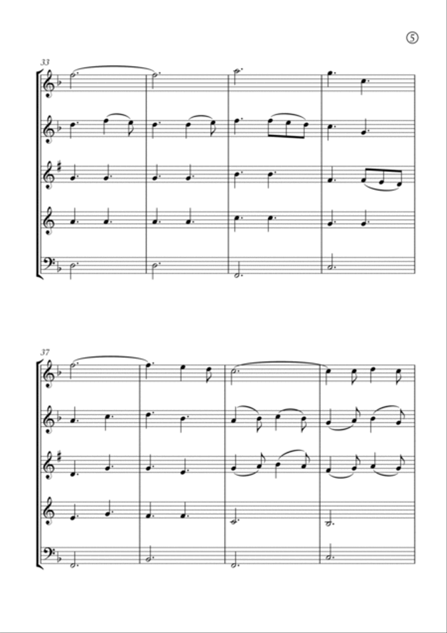 Oh Holy night Woodwind Quintet scores gallery preview page 5