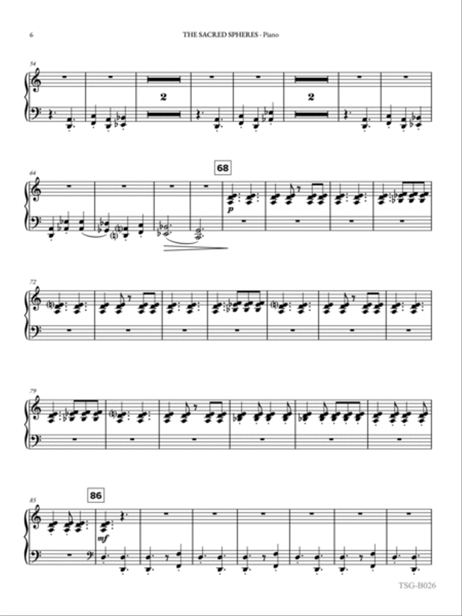 The Sacred Spheres: Piano Accompaniment Concert Band scores gallery preview page 6