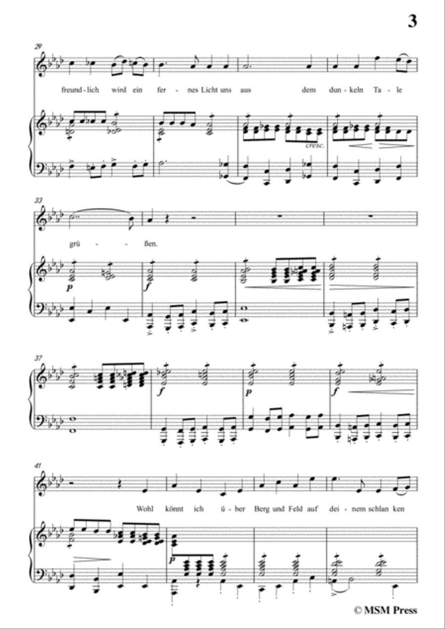 Schubert-Auf der Bruck,Op.93 No.2,in A flat Major,for Voice&Piano Voice scores gallery preview page 5