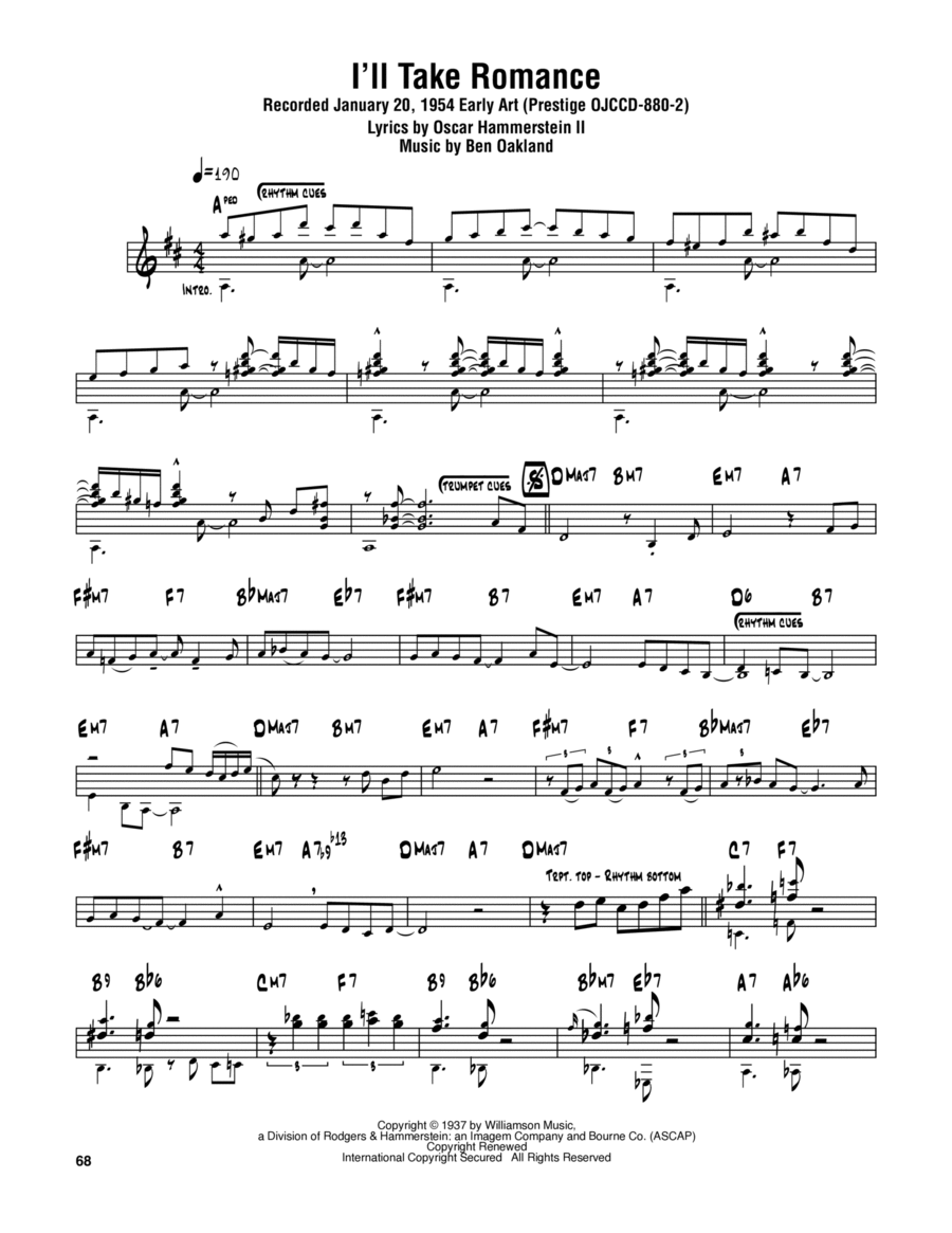 I'll Take Romance Tenor Saxophone scores gallery preview page 1
