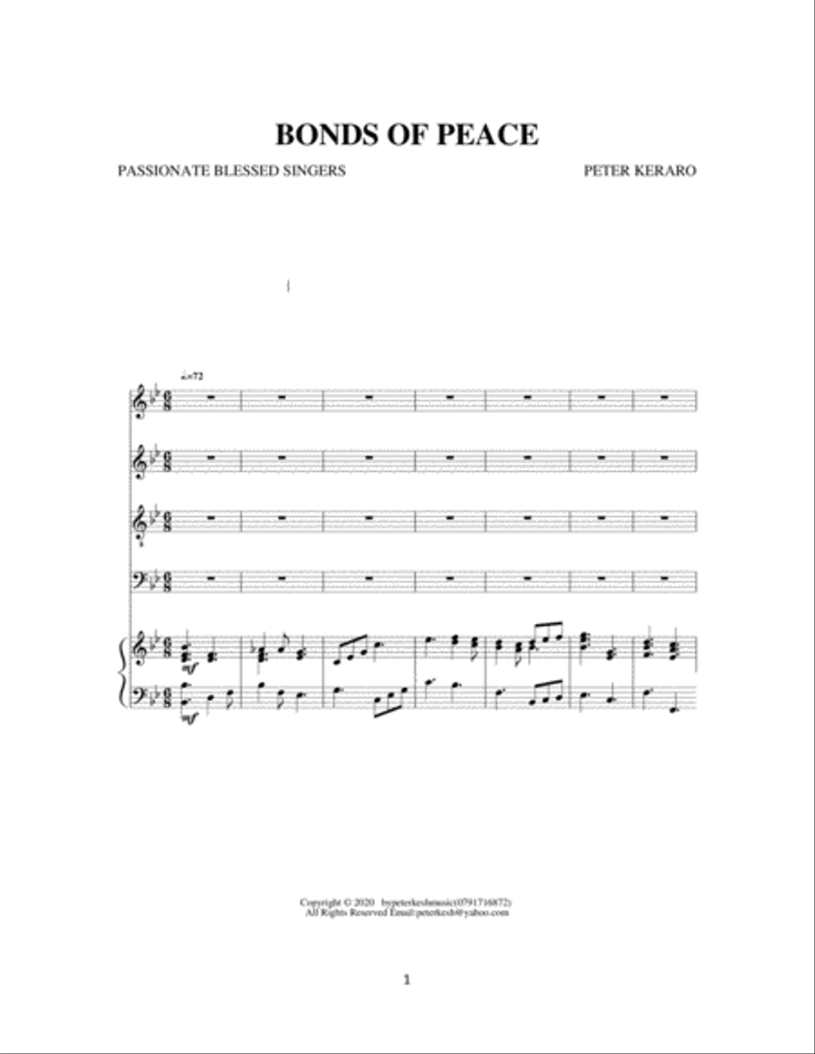 BONDS OF PEACE Small Ensemble scores gallery preview page 1