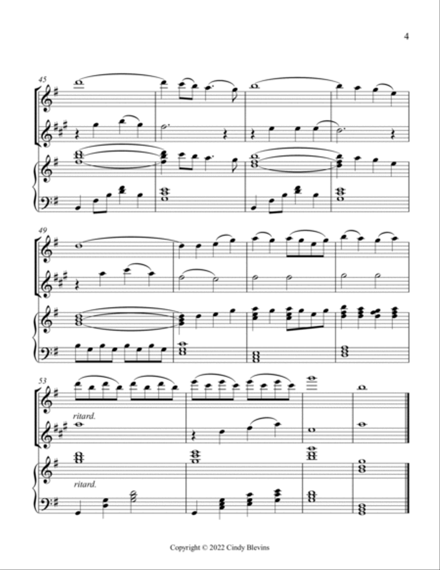 The Water Is Wide, Harp, Flute, and Clarinet Clarinet scores gallery preview page 5