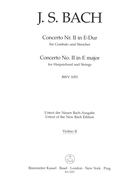 Concerto for Harpsichord and Strings No. 2 E major BWV 1053