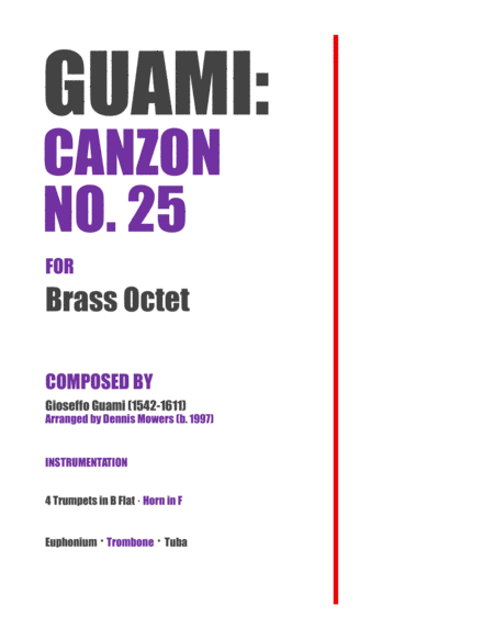 "Canzon No. 25" for Brass Octet - Gioseffo Guami image number null