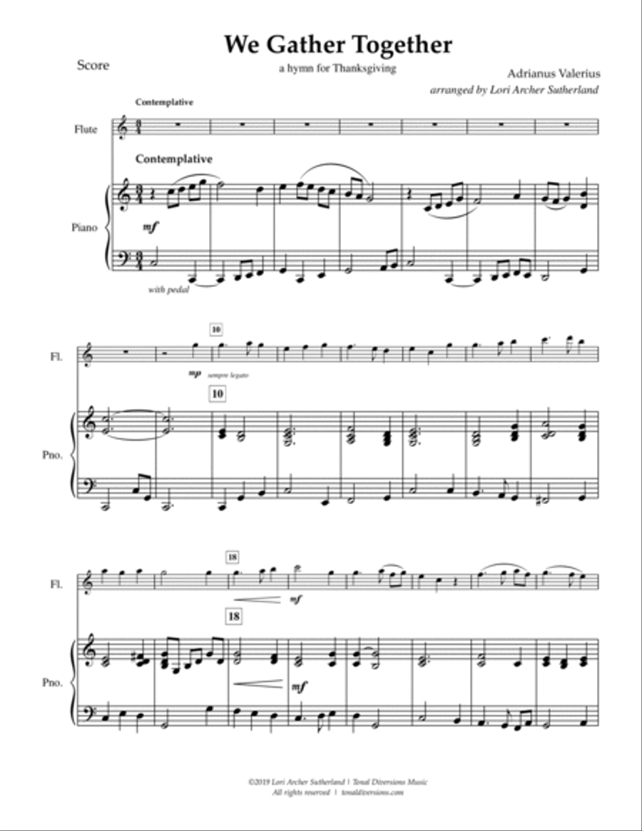 We Gather Together Flute Solo scores gallery preview page 2