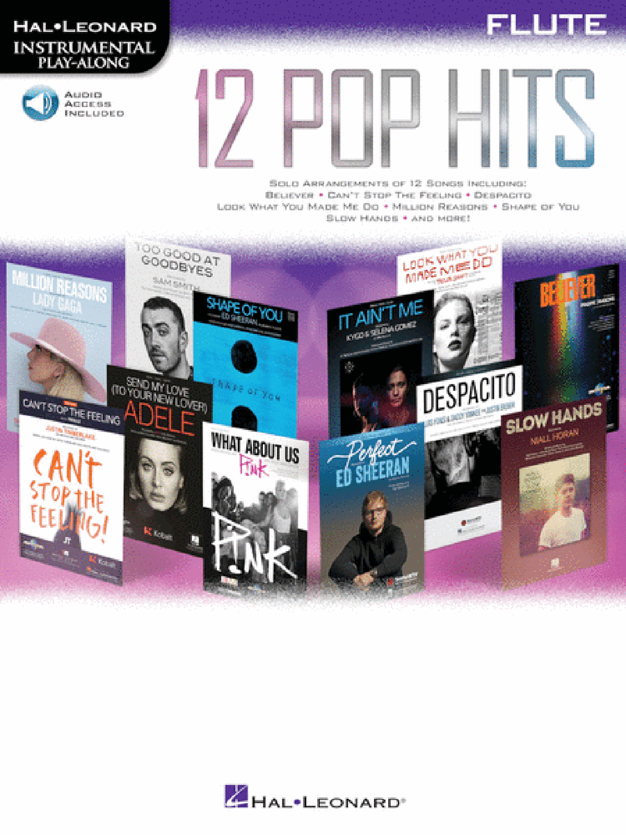 12 Pop Hits Flute Solo scores gallery preview page 1
