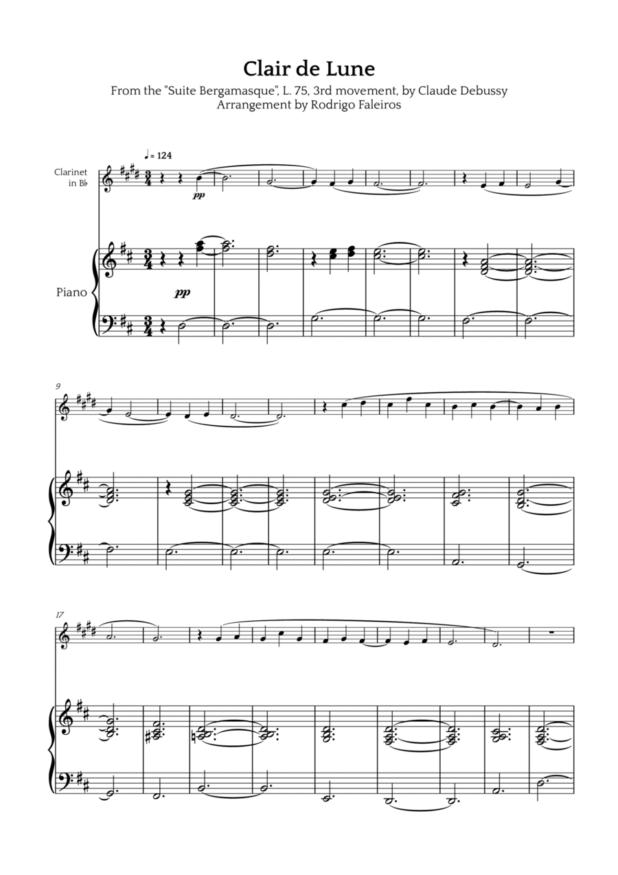 Clair de Lune Chamber Music scores gallery preview page 1