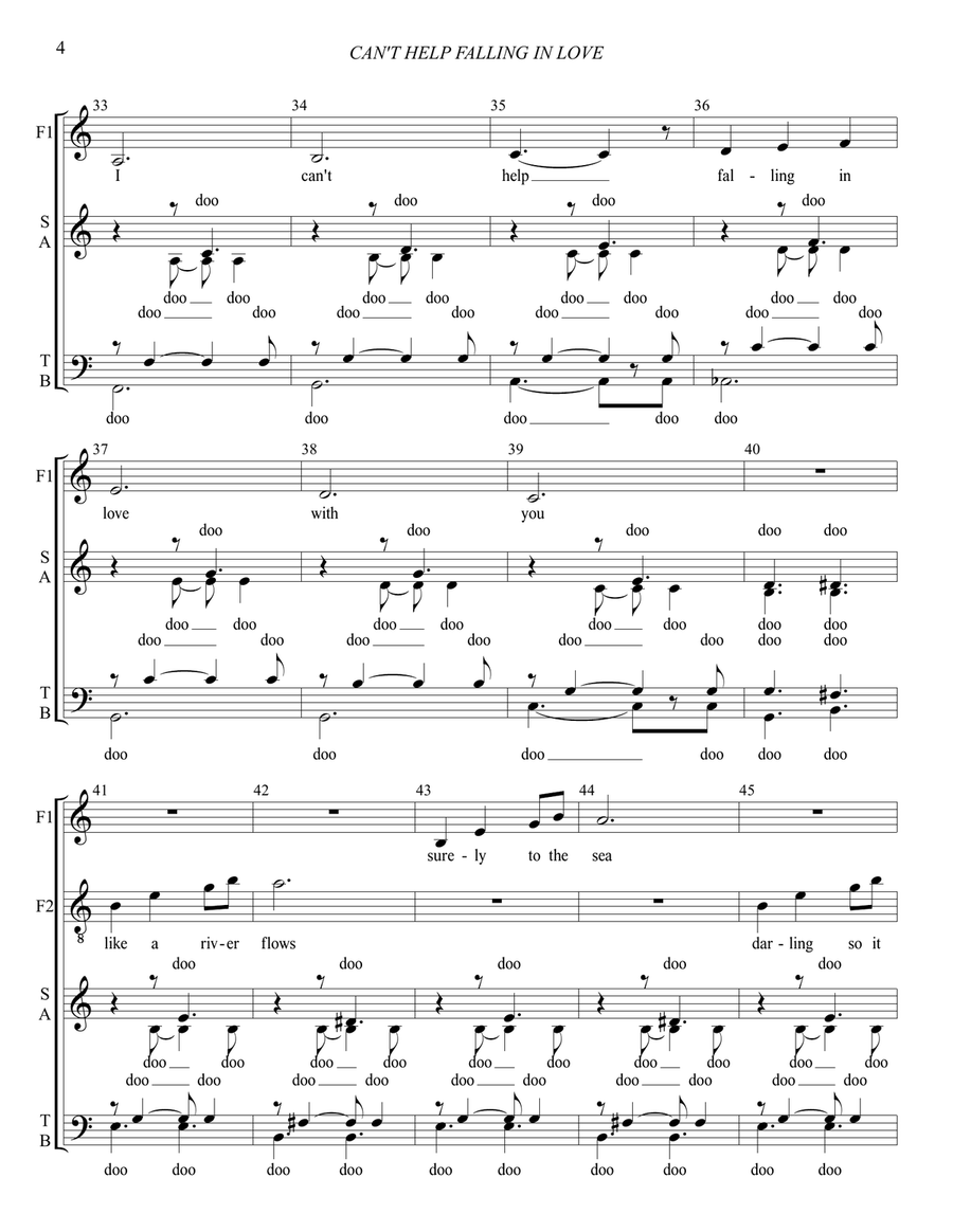 Can't Help Falling In Love Divisi scores gallery preview page 5