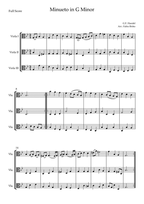 Book cover for Minueto in G Minor (G.F. Handel) for Viola Trio