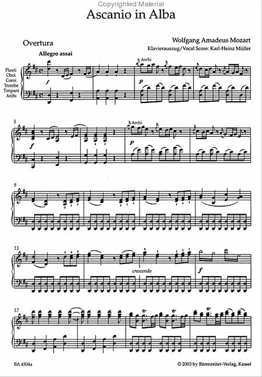 Ascanio in Alba, KV 111 Mixed Choir scores gallery preview page 3