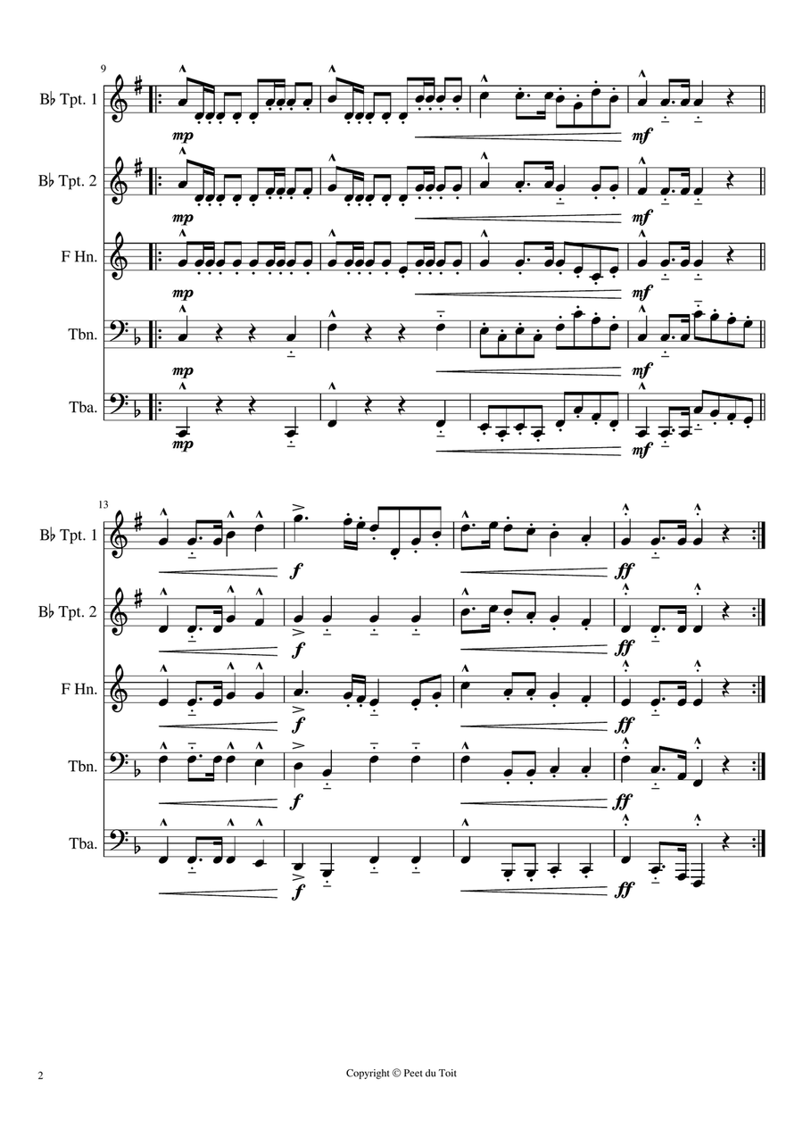 Präsentier-Marsch / Prussian Inspection March - WIllhelm III (Brass Quintet) Brass Quintet scores gallery preview page 2