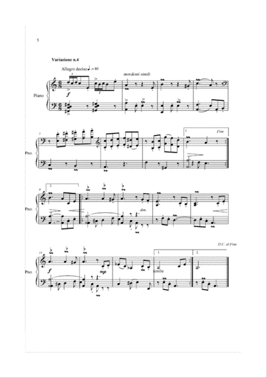 Divertimento-variations su un tema popolare siciliano Piano Solo scores gallery preview page 6