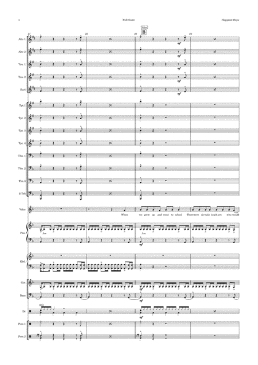The Happiest Days Of Our Lives Jazz Ensemble scores gallery preview page 4
