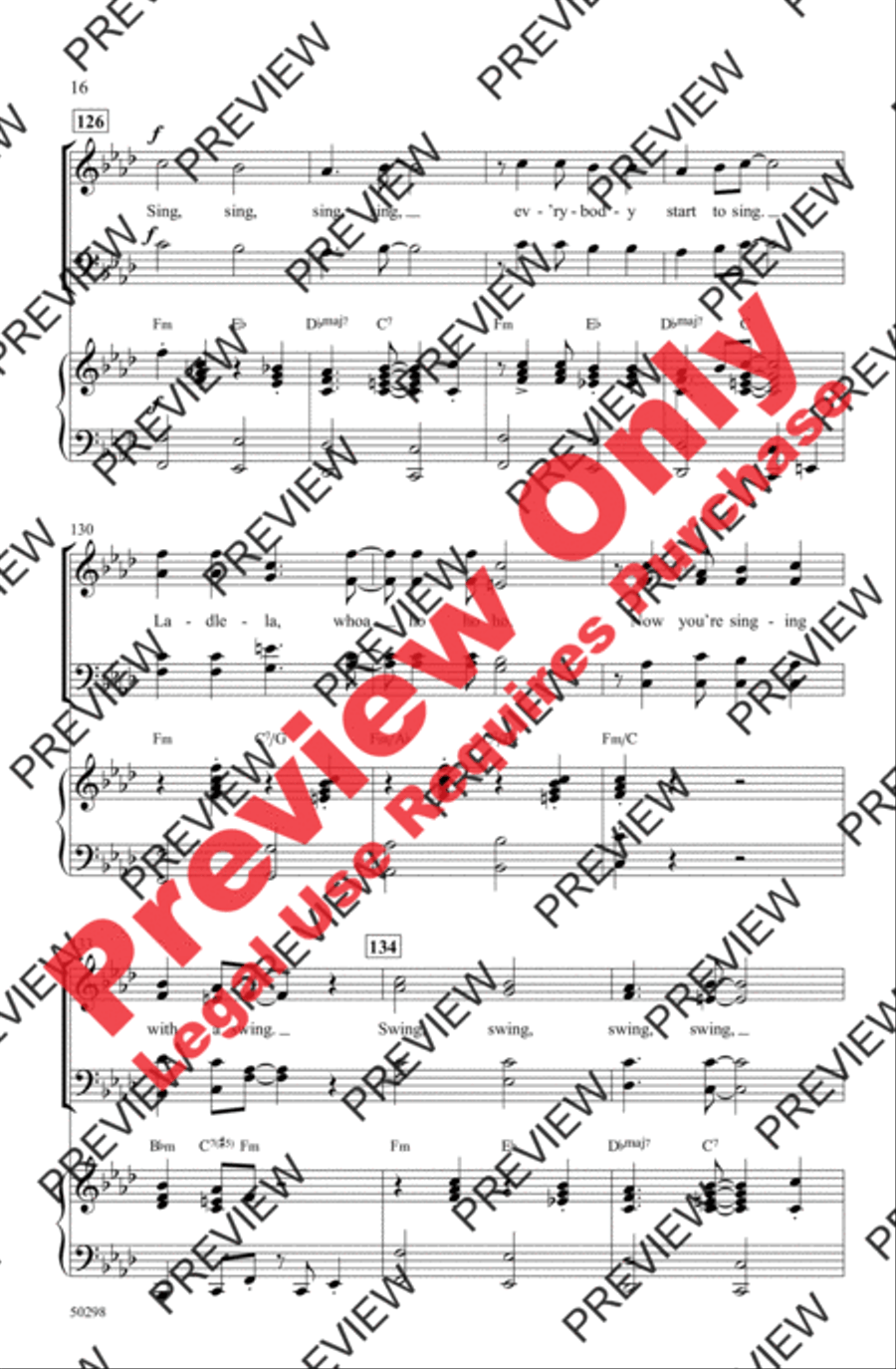 Sing, Sing, Sing 4-Part scores gallery preview page 16