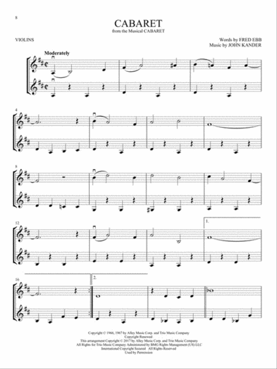 Broadway Songs for Two Violins String Duet scores gallery preview page 5