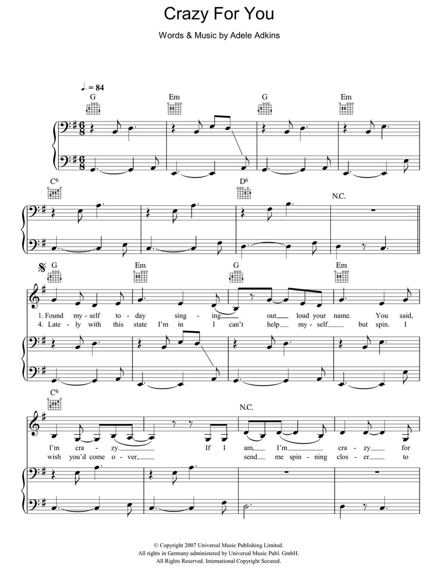 Crazy For You Acoustic Guitar scores gallery preview page 1