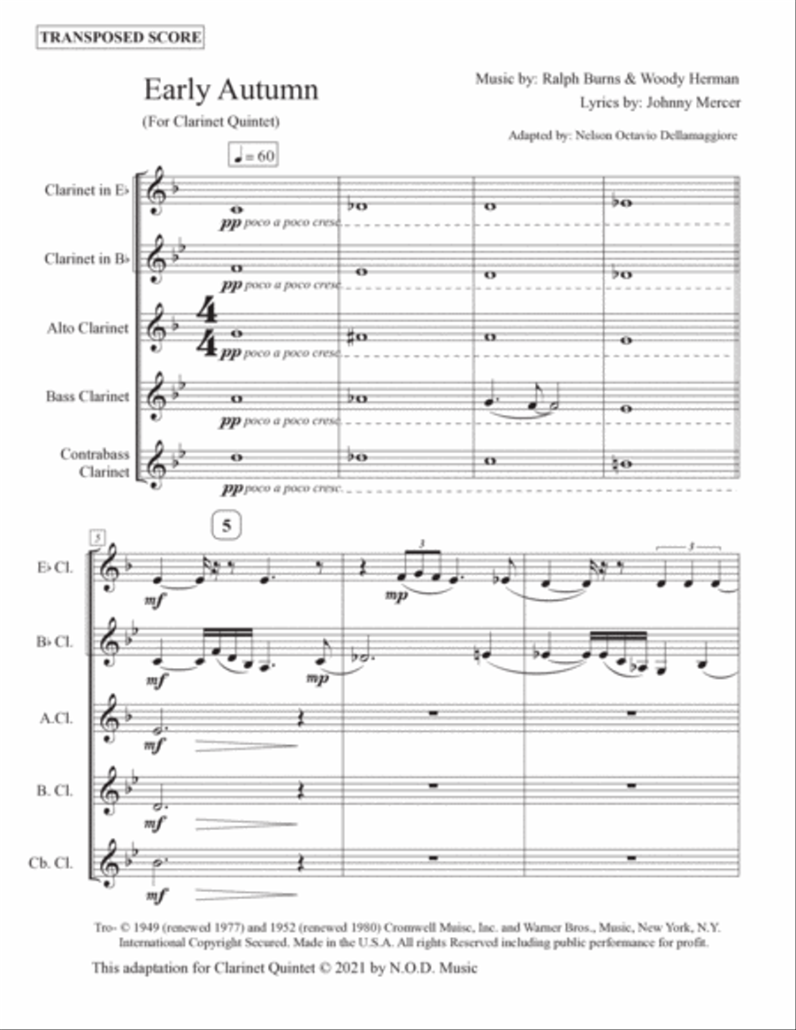 Early Autumn Woodwind Quintet scores gallery preview page 2