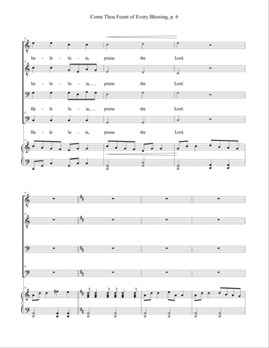 Come Thou Fount of Every Blessing TTBB scores gallery preview page 5