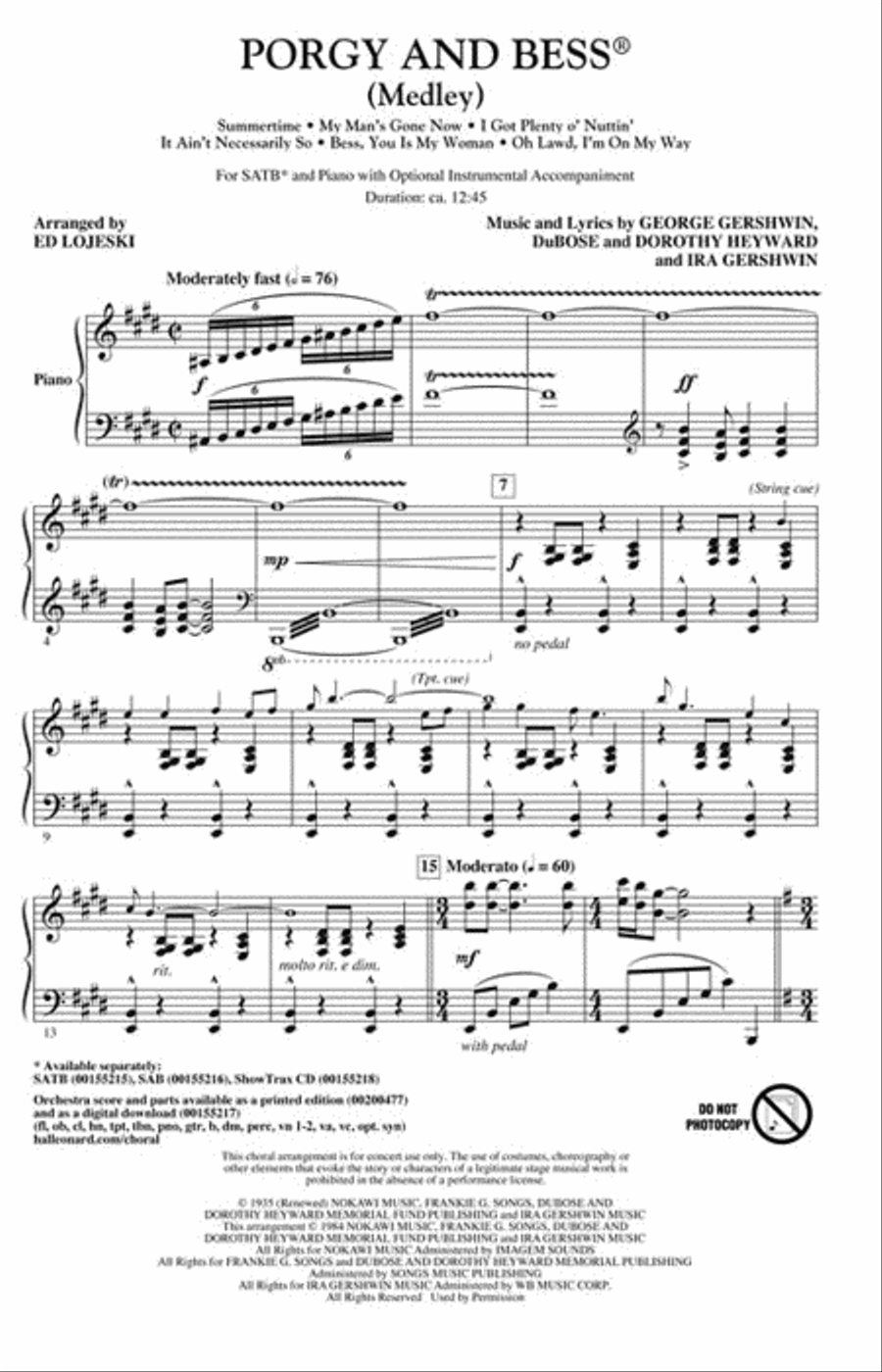 Porgy and Bess 4-Part scores gallery preview page 2