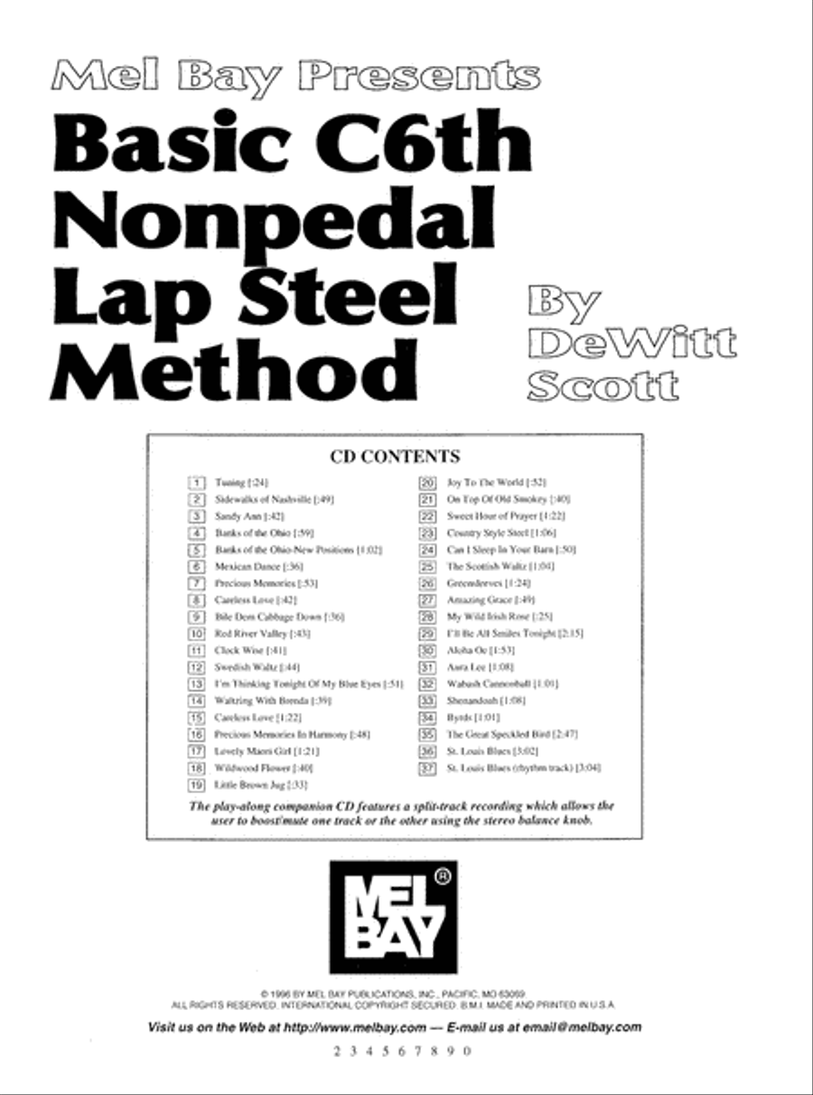 Basic C6th Nonpedal Lap Steel Method Electric Guitar scores gallery preview page 3