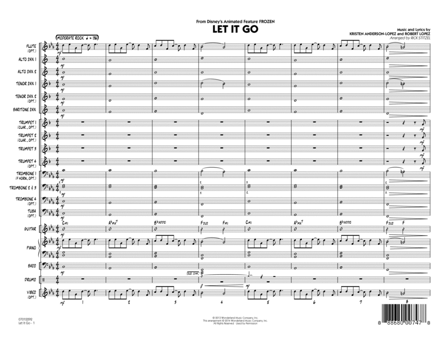 Let It Go (from Frozen) - Conductor Score (Full Score)