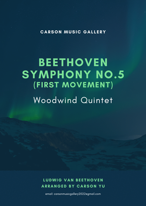 Book cover for Beethoven: Symphony No.5 Op.67 (1st Movement) for Woodwind Quintet (arr. Carson Yu)