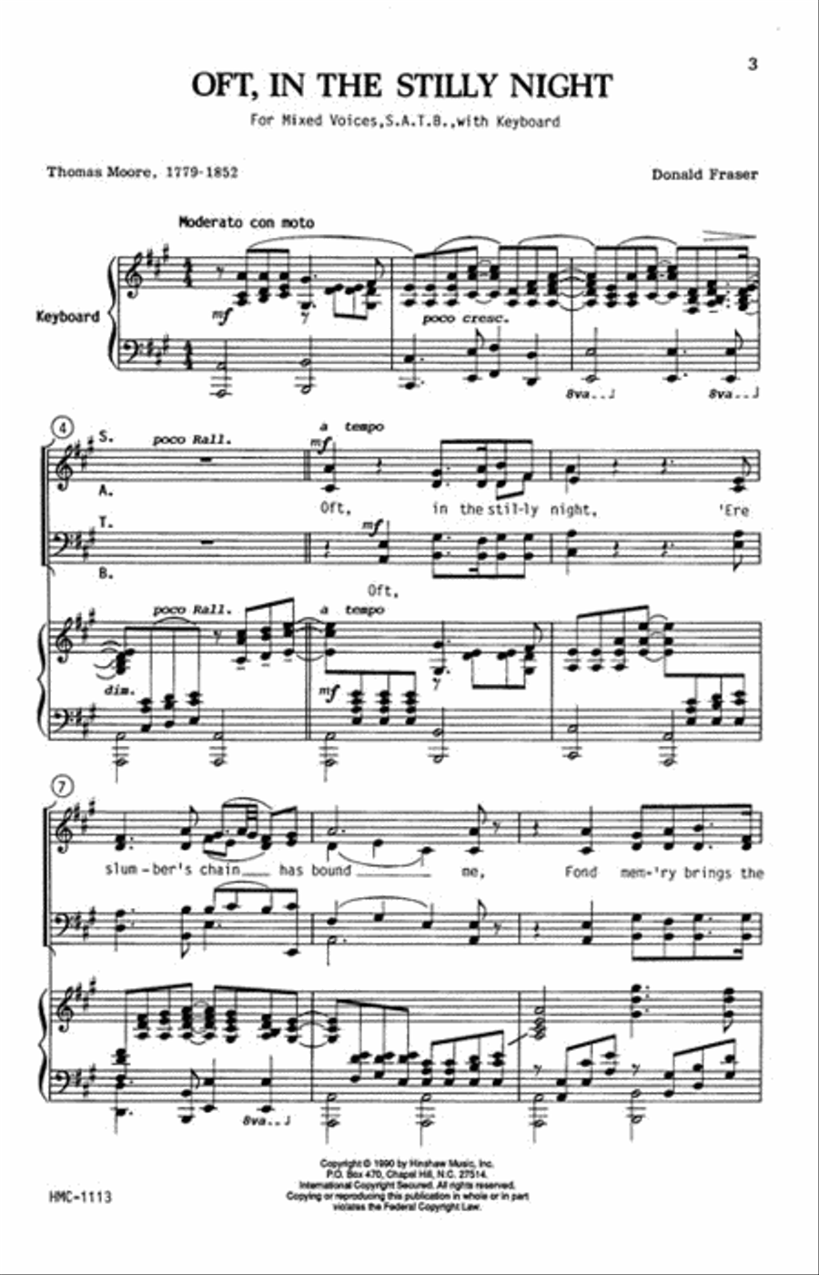 Oft in the Stilly Night Oft in the Stilly Night 4-Part scores gallery preview page 2
