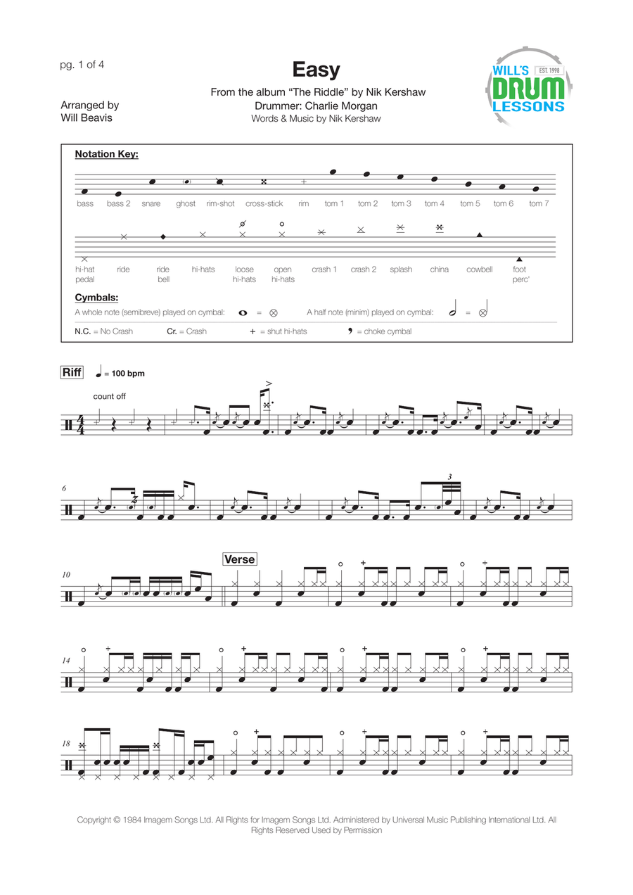 Easy Drum Set scores gallery preview page 1