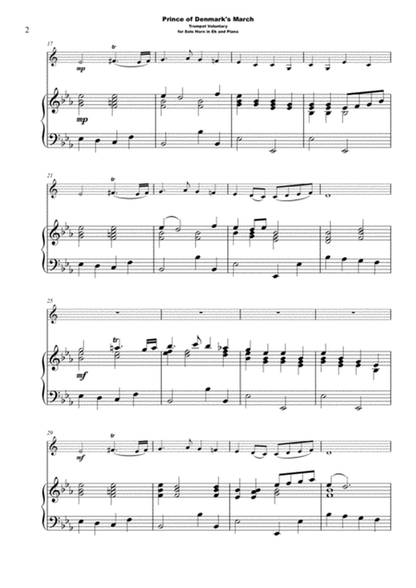 Trumpet Voluntary, (Prince of Denmark's March), for Solo Horn in Eb and Piano image number null