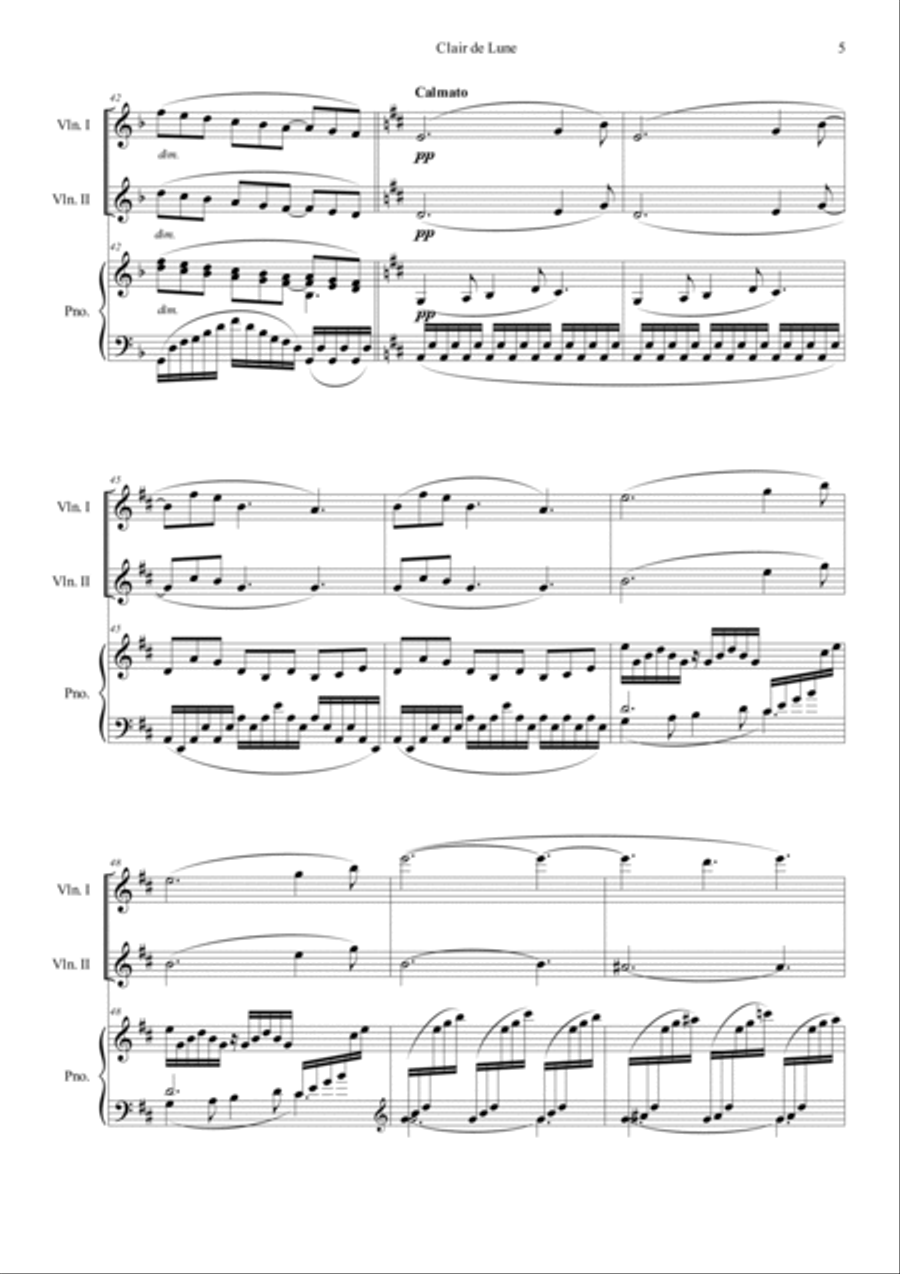 Clair de Lune in D Piano Trio scores gallery preview page 5